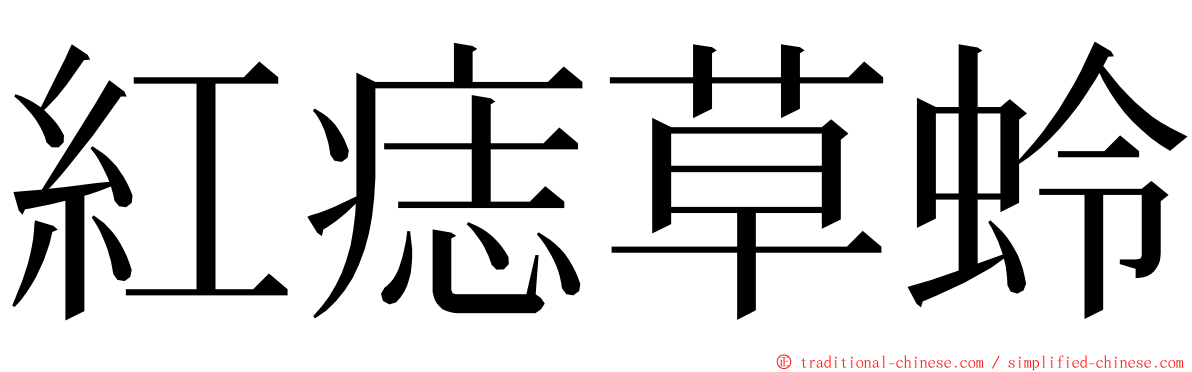 紅痣草蛉 ming font