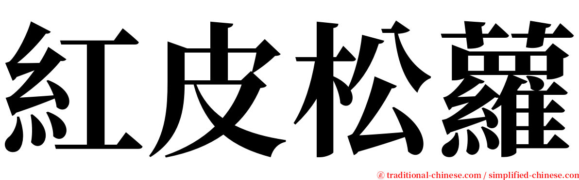 紅皮松蘿 serif font