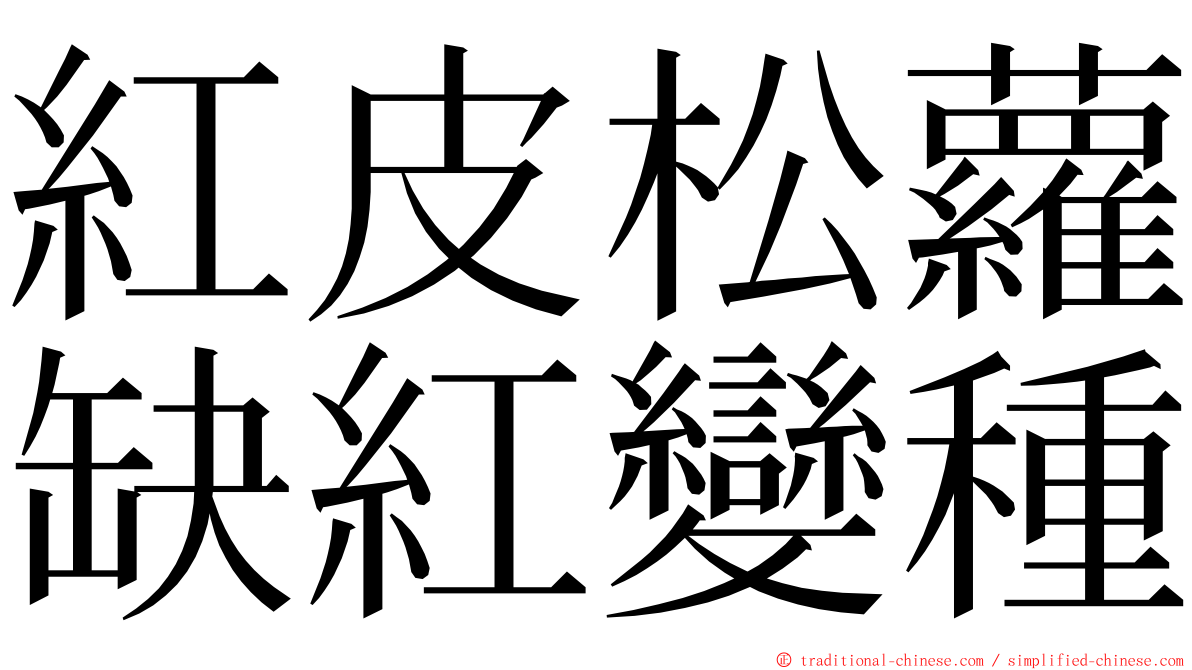 紅皮松蘿缺紅變種 ming font