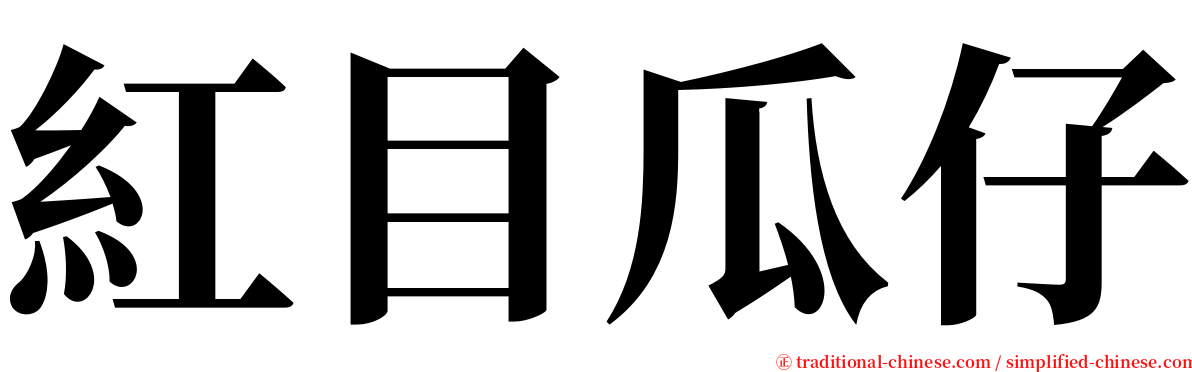 紅目瓜仔 serif font