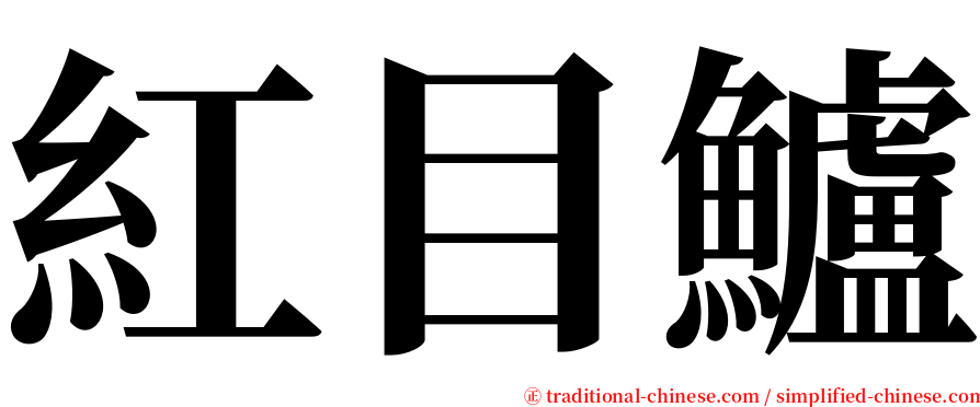 紅目鱸 serif font