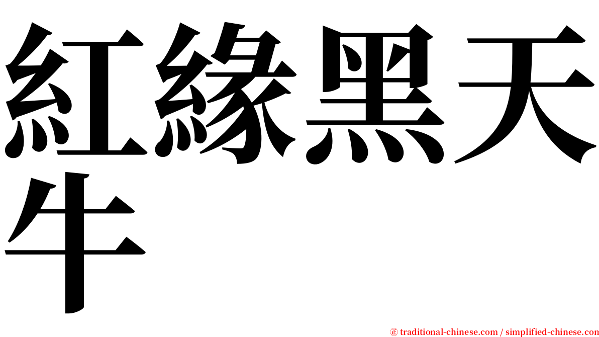 紅緣黑天牛 serif font