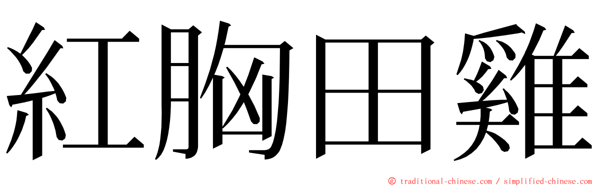 紅胸田雞 ming font