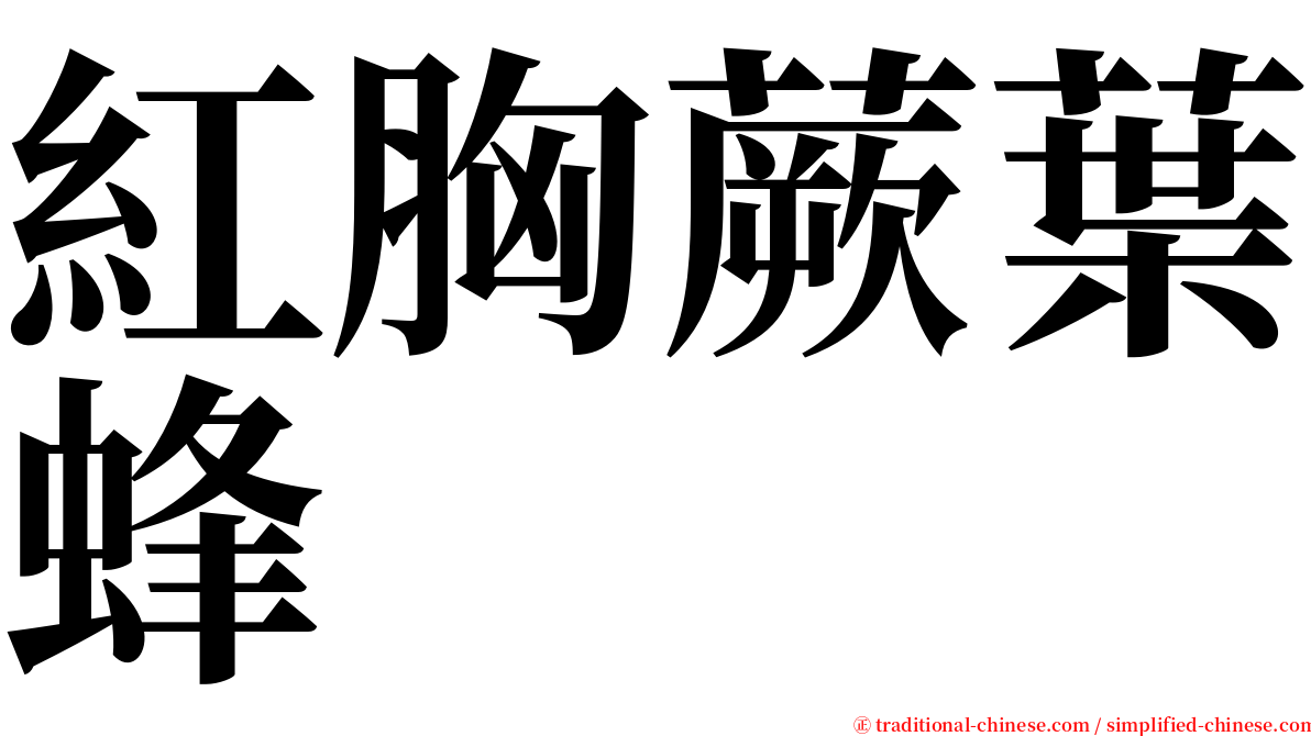 紅胸蕨葉蜂 serif font