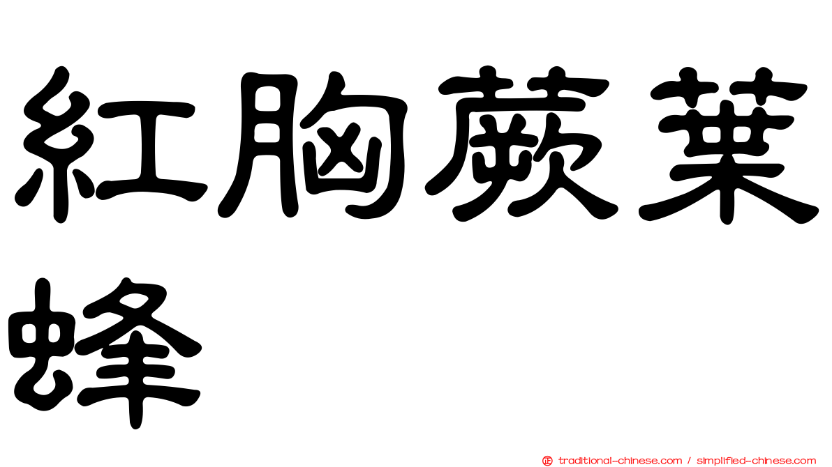 紅胸蕨葉蜂