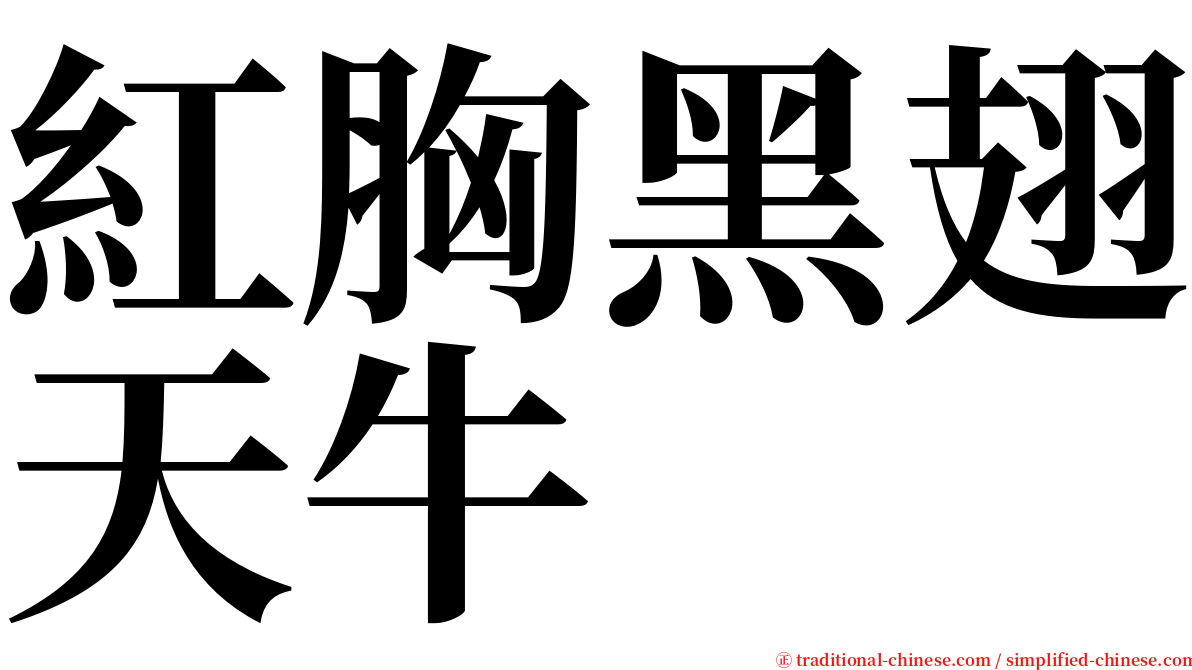 紅胸黑翅天牛 serif font