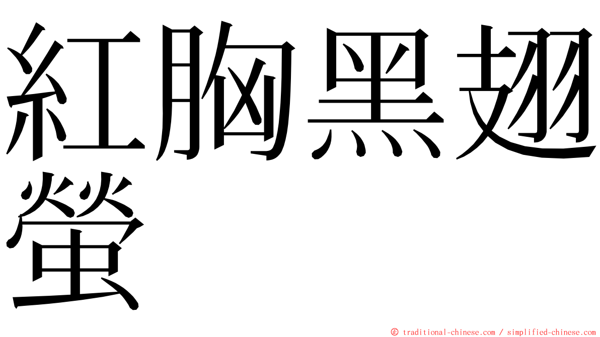 紅胸黑翅螢 ming font