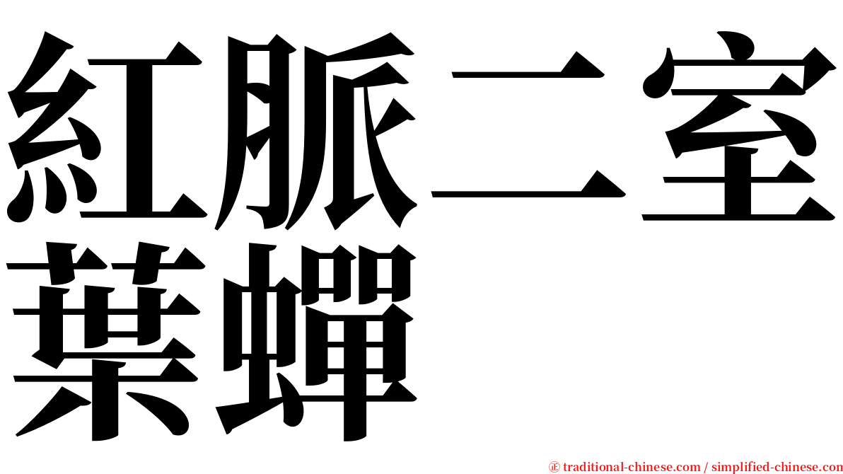 紅脈二室葉蟬 serif font