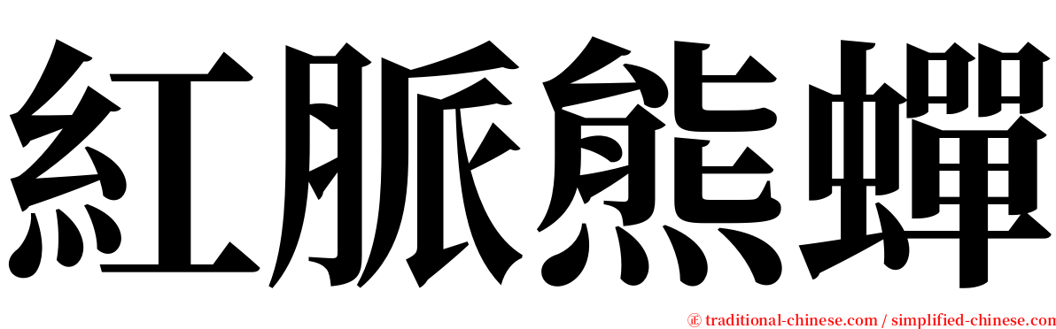 紅脈熊蟬 serif font