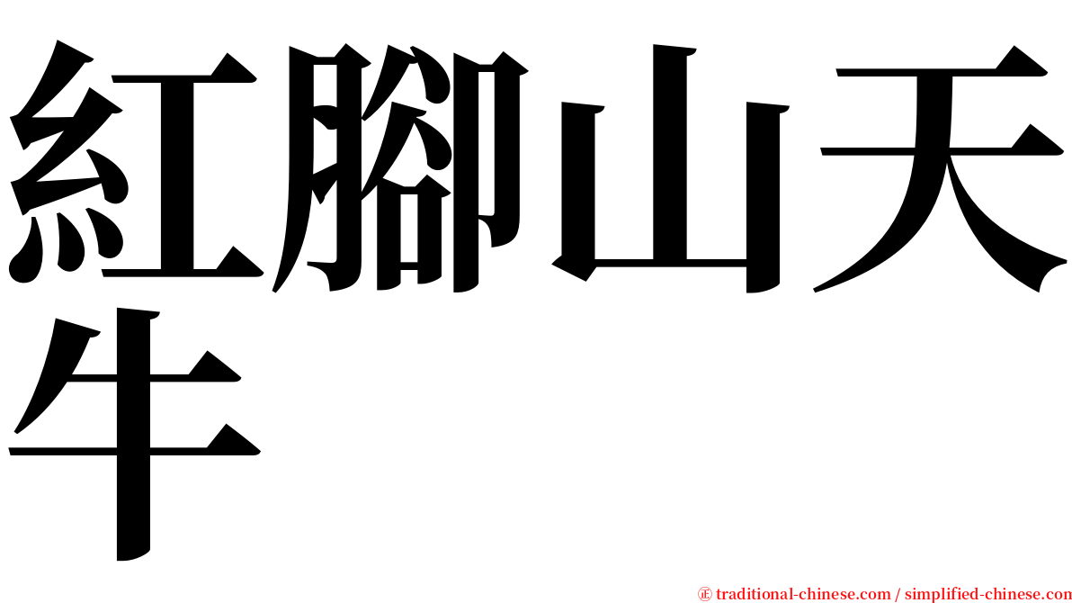 紅腳山天牛 serif font