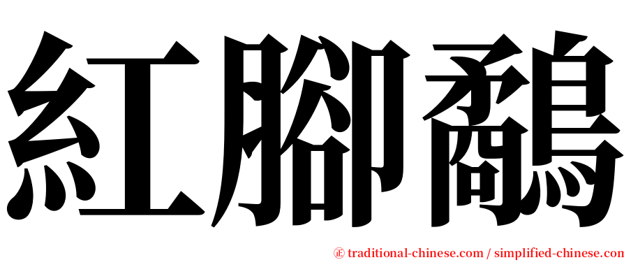 紅腳鷸 serif font