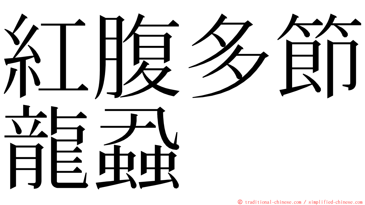紅腹多節龍蝨 ming font