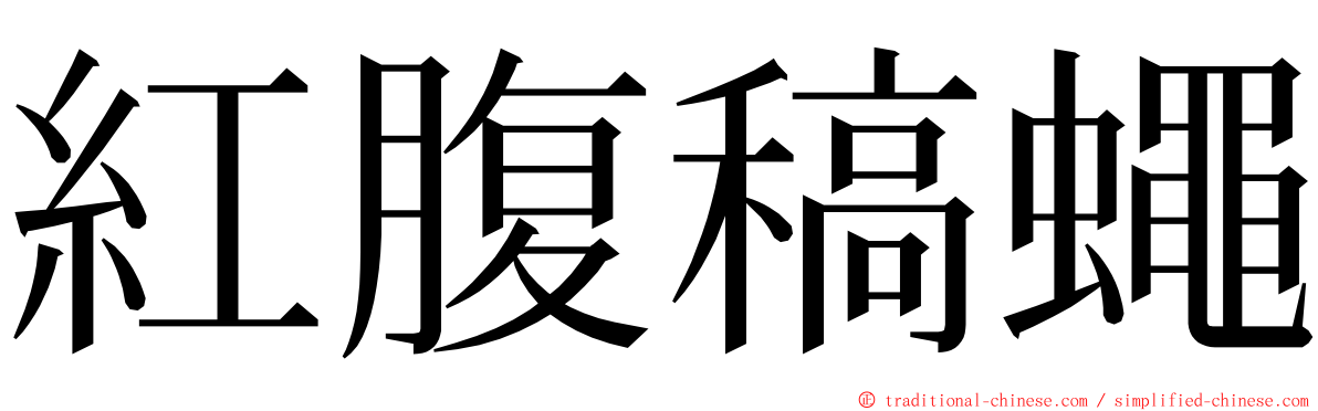 紅腹稿蠅 ming font