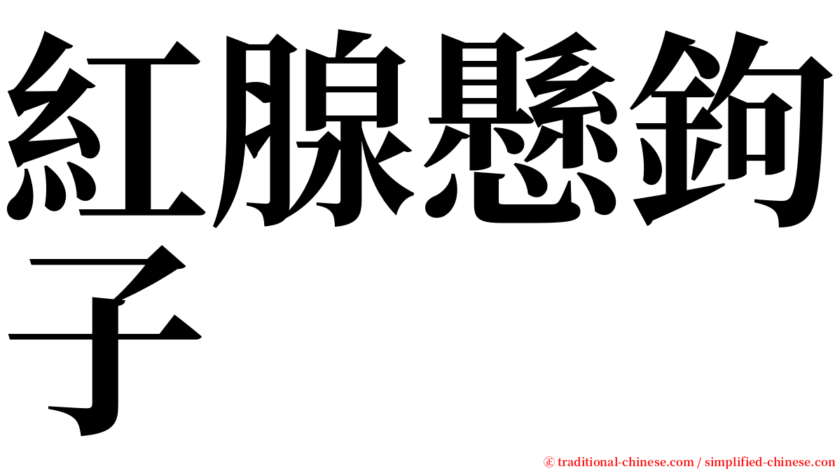 紅腺懸鉤子 serif font