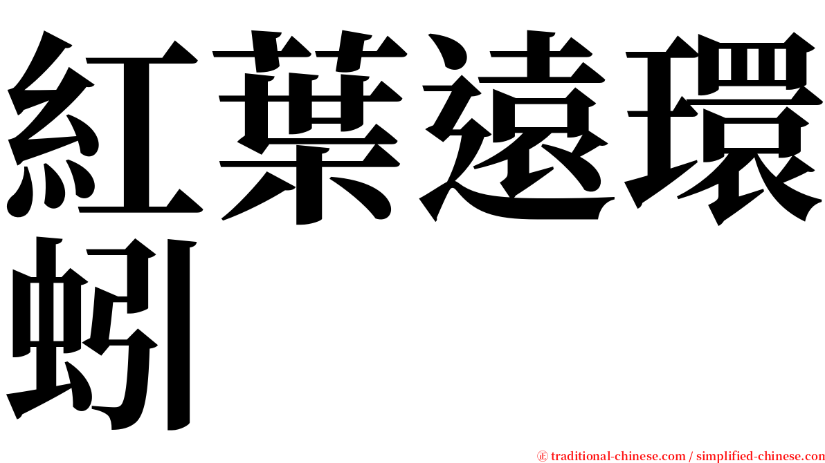 紅葉遠環蚓 serif font