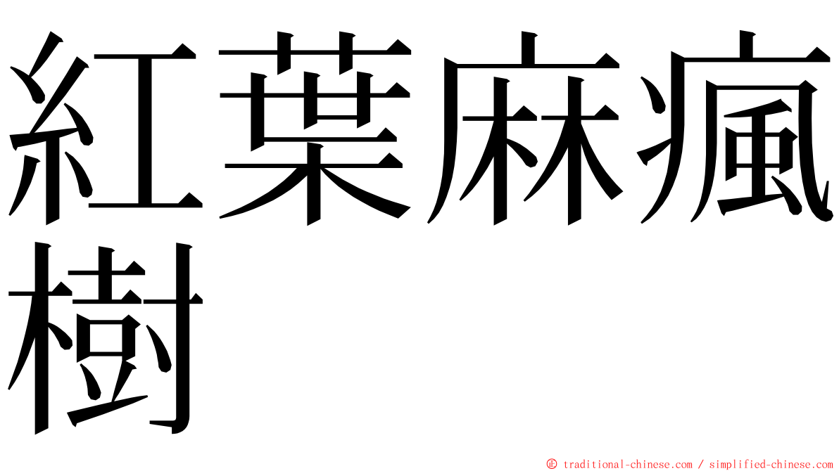 紅葉麻瘋樹 ming font