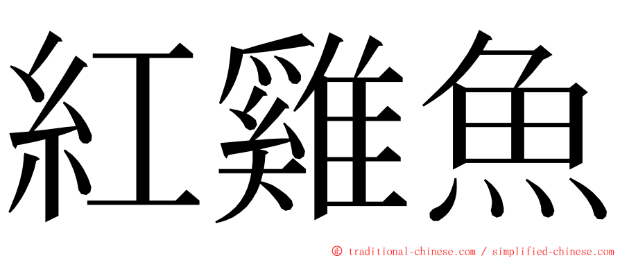 紅雞魚 ming font