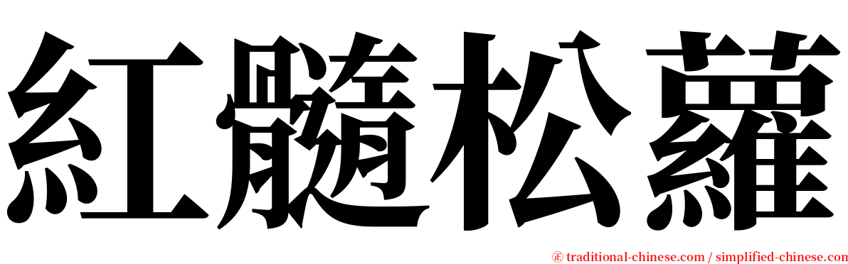 紅髓松蘿 serif font