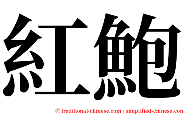 紅鮑 serif font