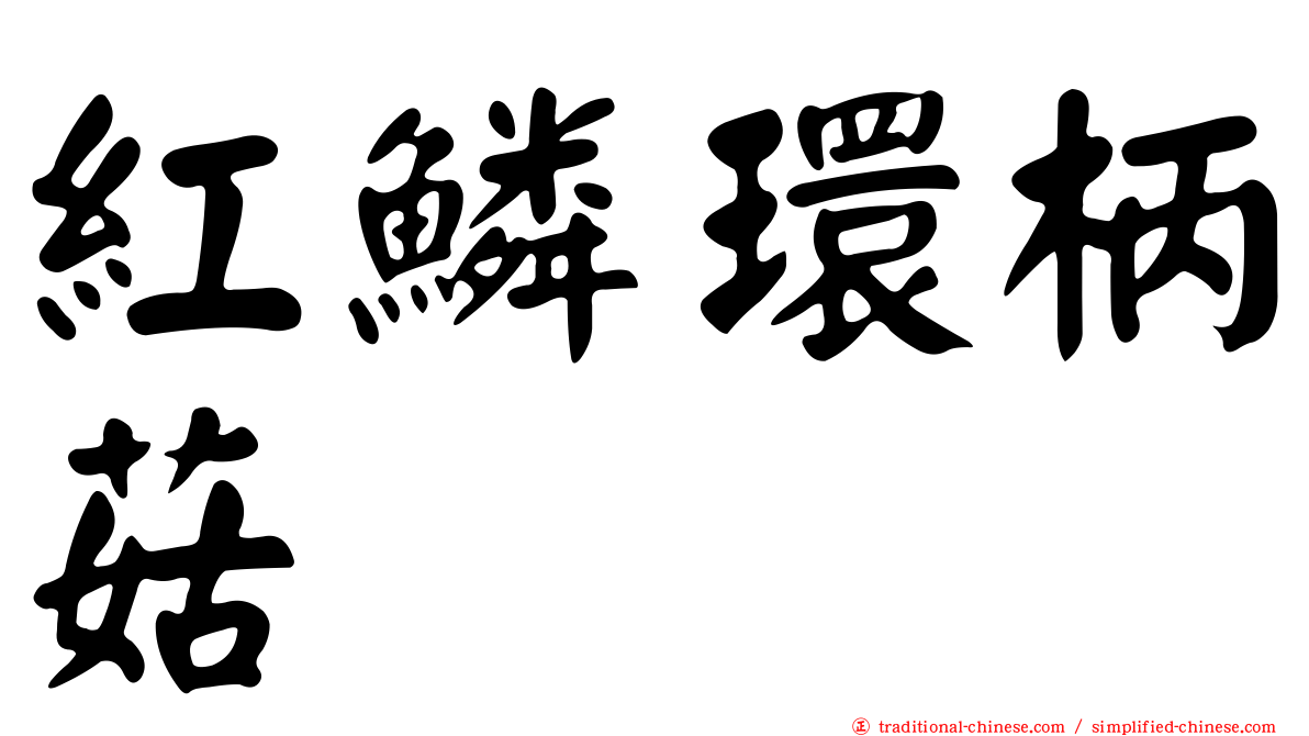 紅鱗環柄菇