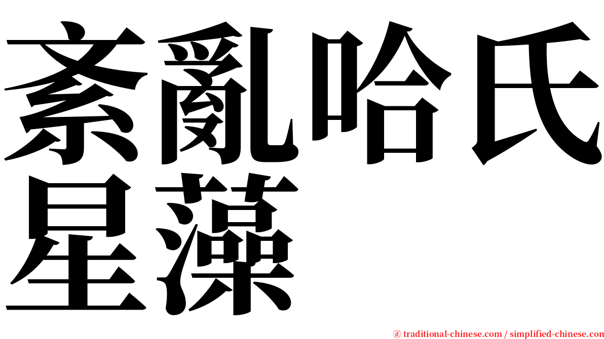紊亂哈氏星藻 serif font