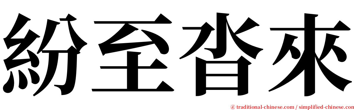 紛至沓來 serif font