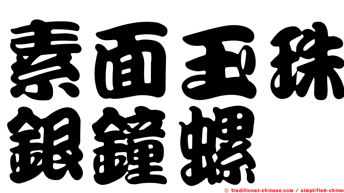 素面玉珠銀鐘螺