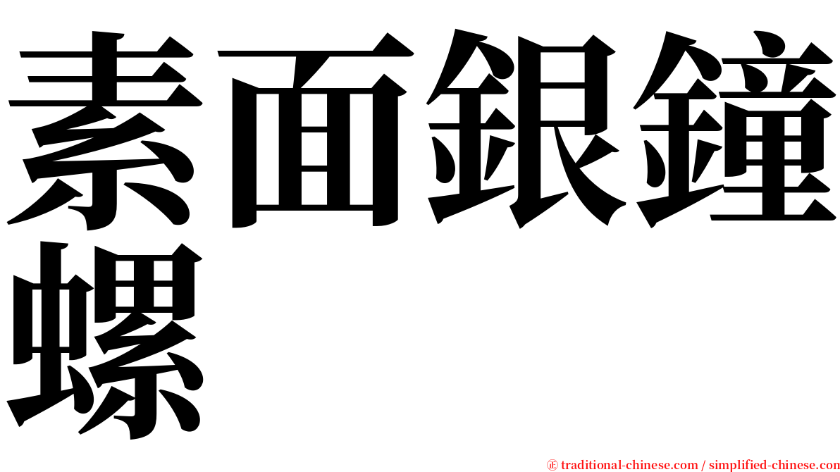 素面銀鐘螺 serif font