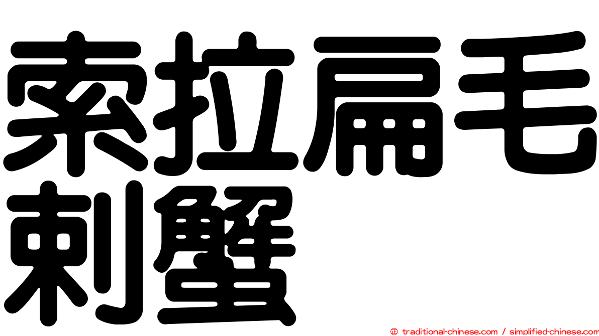 索拉扁毛剌蟹