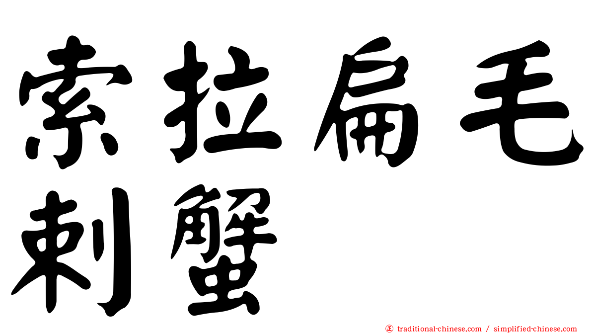 索拉扁毛剌蟹