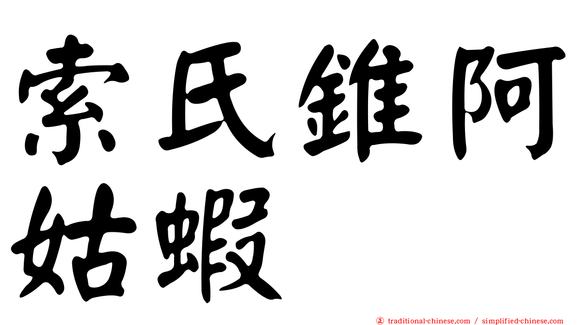 索氏錐阿姑蝦