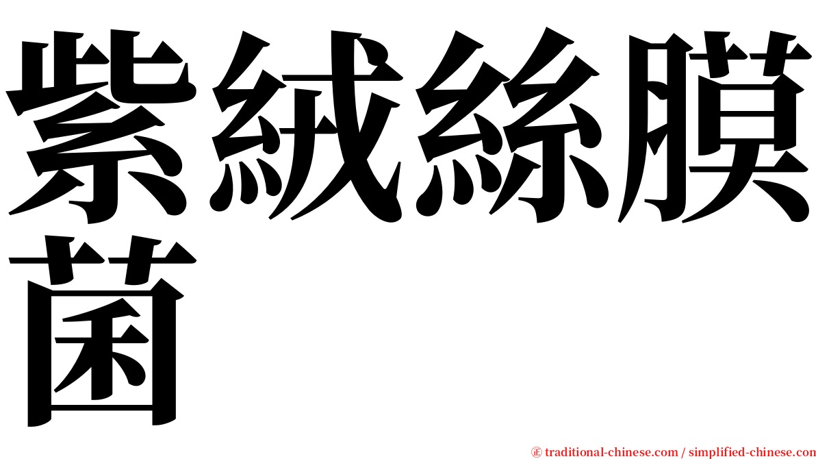 紫絨絲膜菌 serif font
