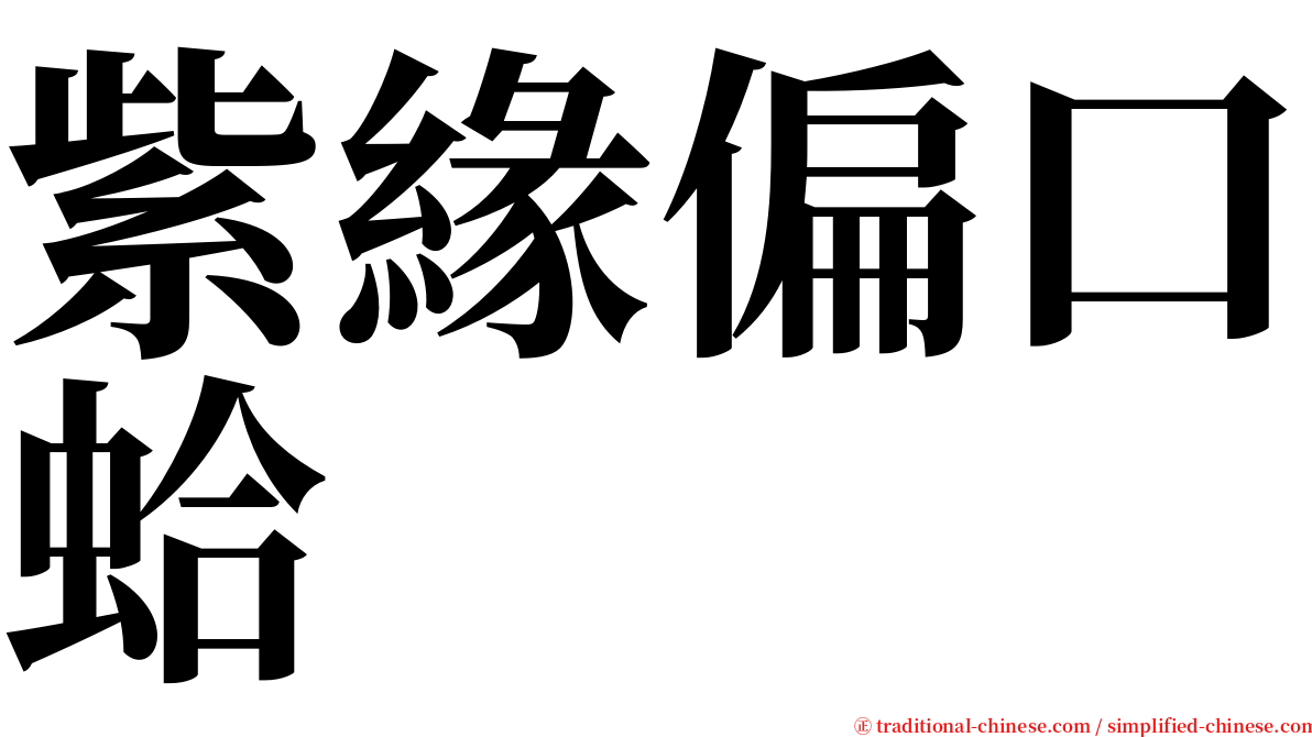 紫緣偏口蛤 serif font