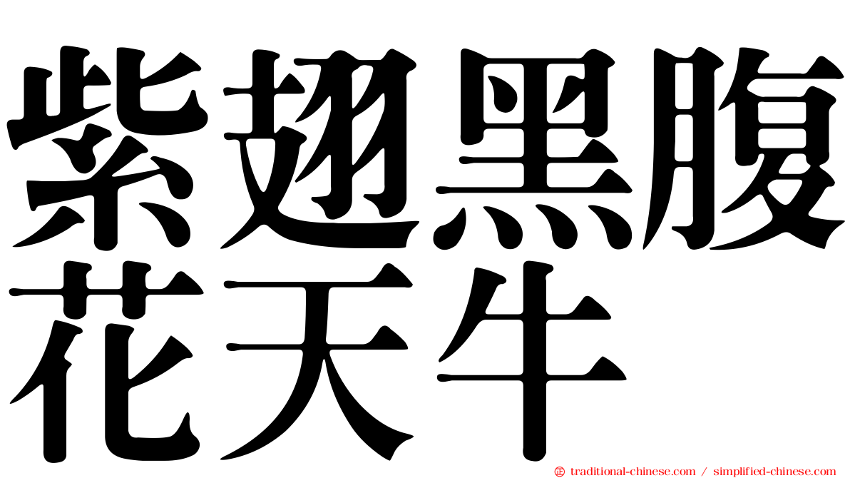 紫翅黑腹花天牛