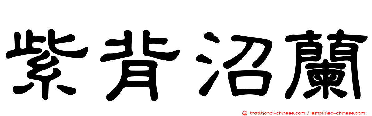 紫背沼蘭