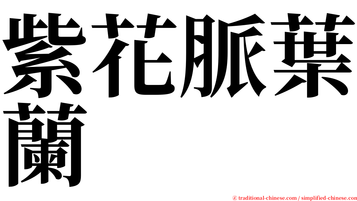 紫花脈葉蘭 serif font