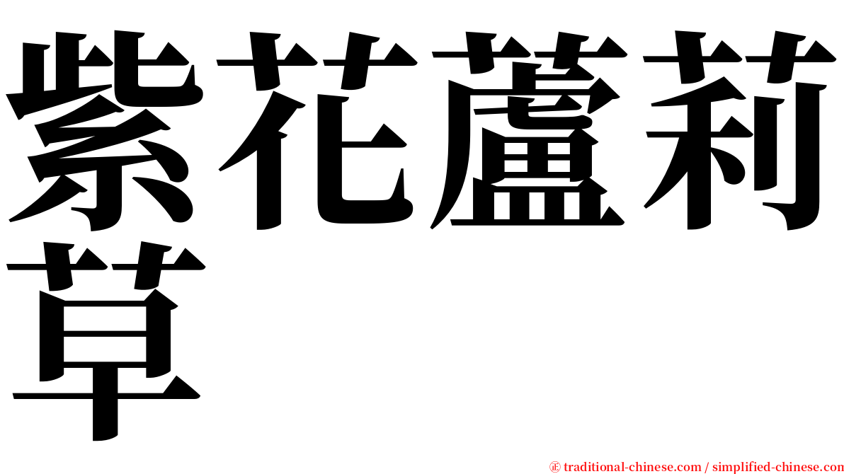紫花蘆莉草 serif font