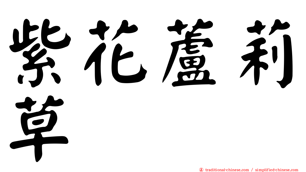 紫花蘆莉草