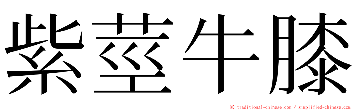 紫莖牛膝 ming font