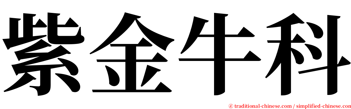 紫金牛科 serif font