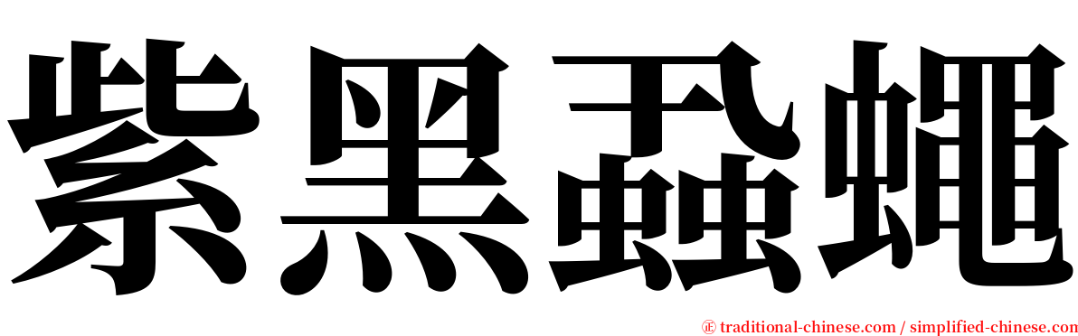 紫黑蝨蠅 serif font