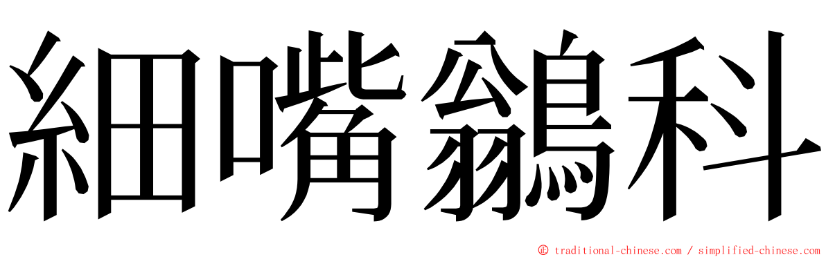 細嘴鶲科 ming font