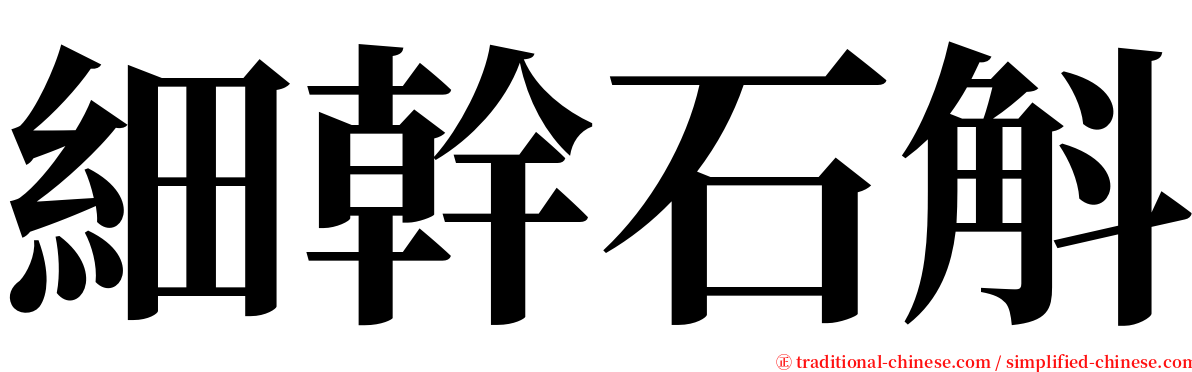細幹石斛 serif font