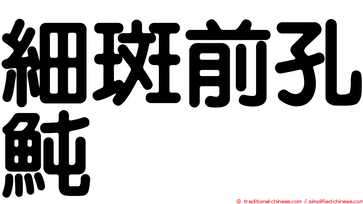 細斑前孔魨