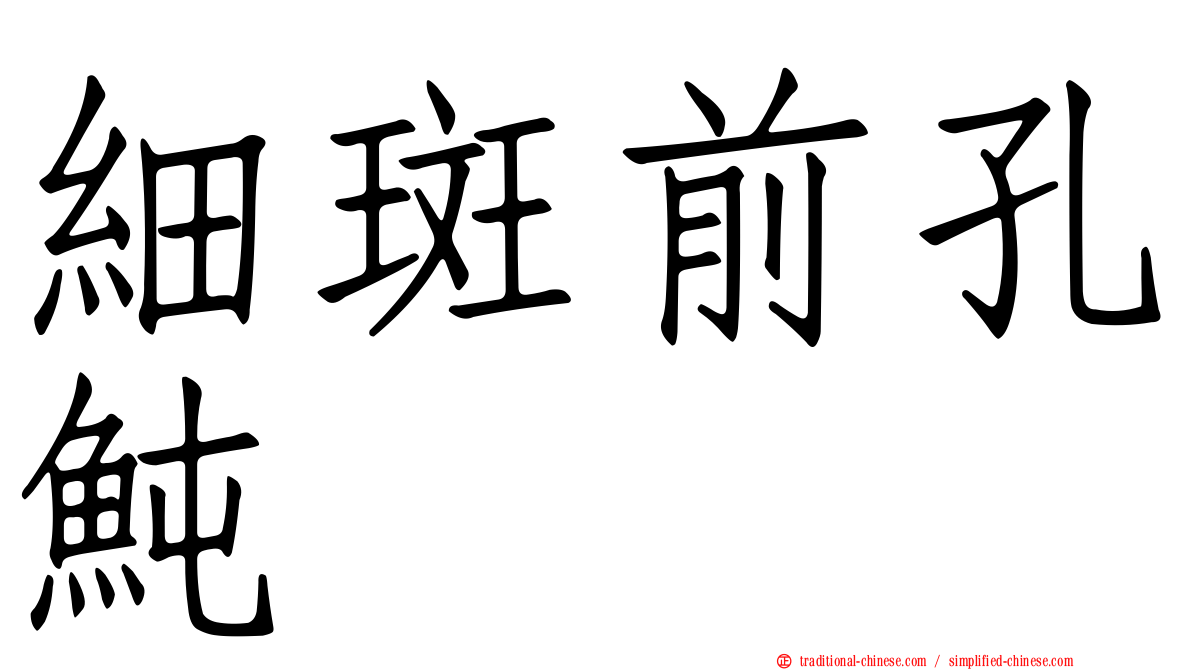 細斑前孔魨