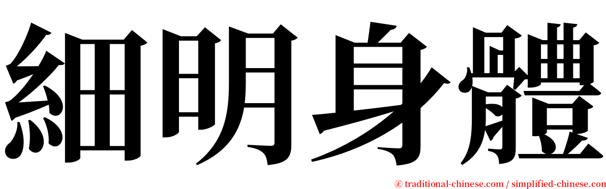 細明身體 serif font