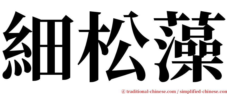 細松藻 serif font