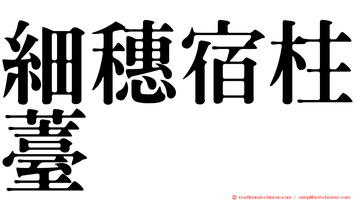 細穗宿柱薹