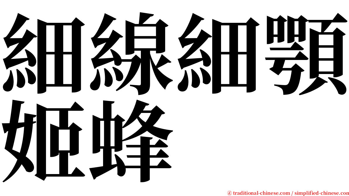 細線細顎姬蜂 serif font