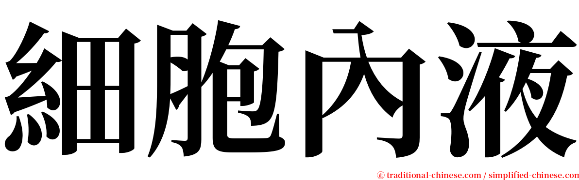 細胞內液 serif font